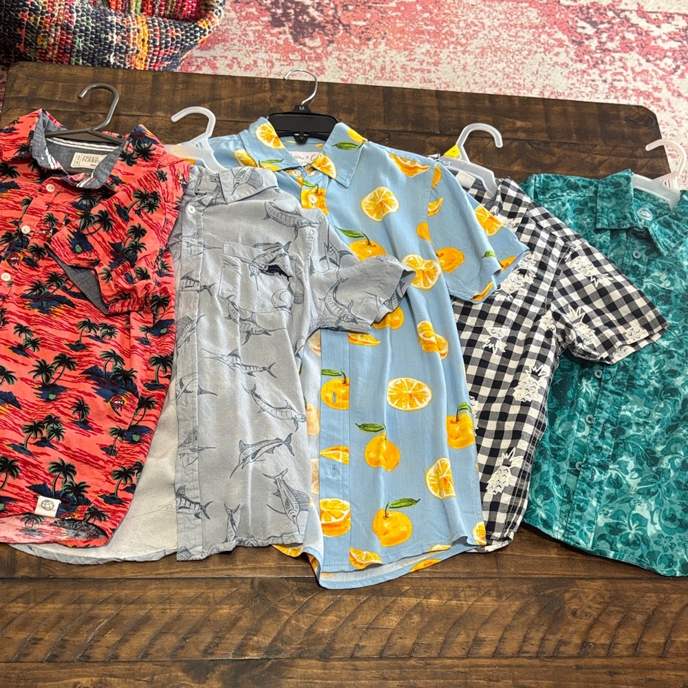 Kids Tropical and Patterned Button Down Shirts